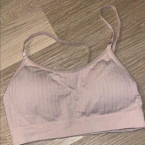 Seamless Ribbed Bralette - Pink/Purple Medium